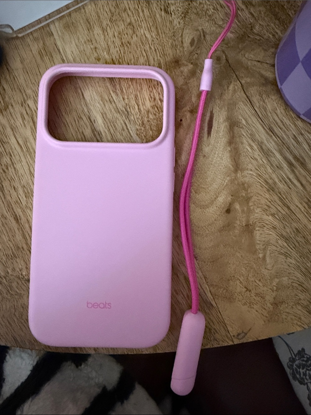 Beats by Dre Pink Silicone Phone Case with Matching Wrist Strap